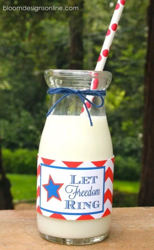 free printable 4th of July water bottle labels 