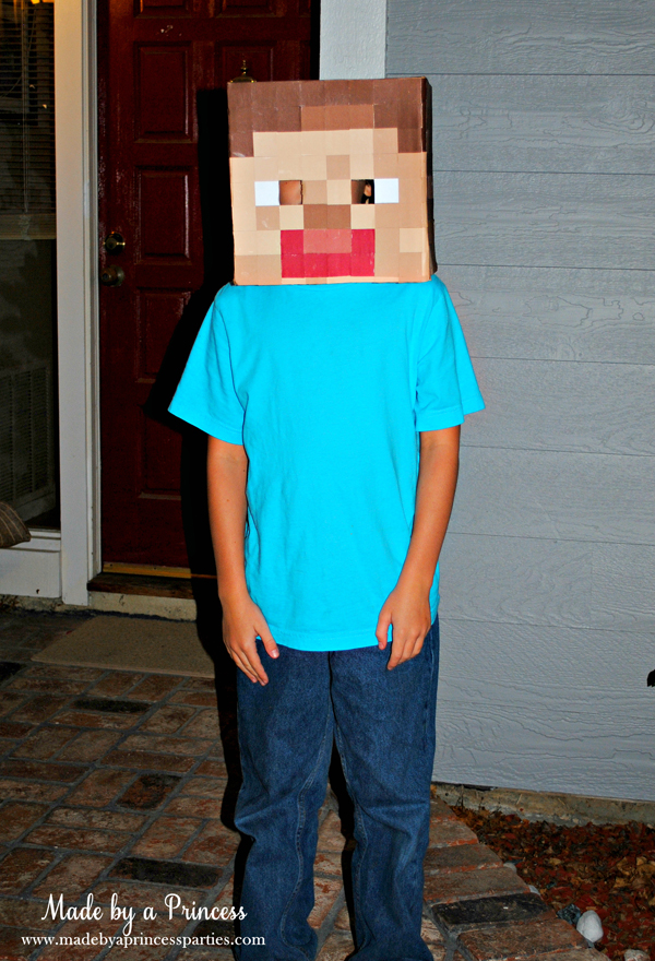 minecraft papercraft steve head costume