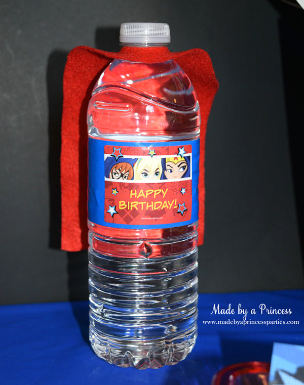 Superhero Water Bottle Cape Party Idea Free Printable